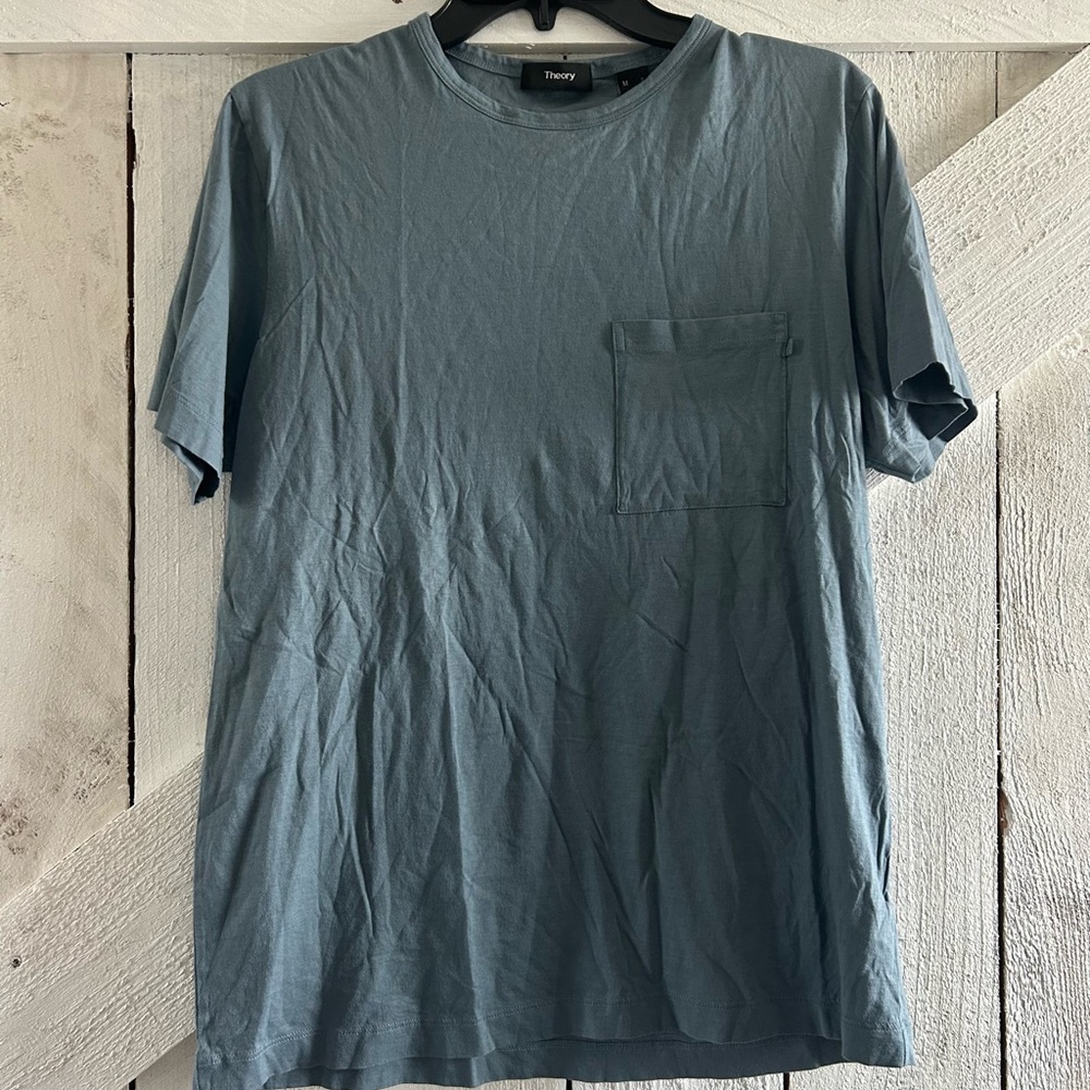 Theory Men's Slate Blue Short Sleeve Tee